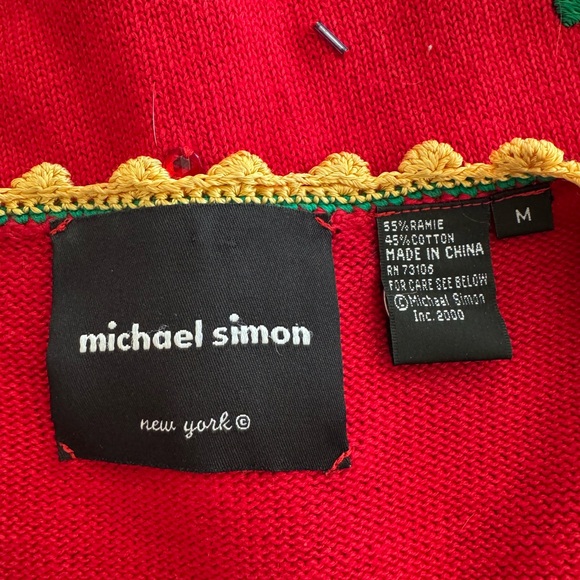 Michael Simon Nutcracker Cardigan Sweater Vintage 1990s Embroidered Size Medium - Picture 9 of 12